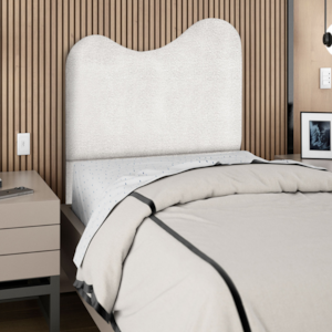 Cabeceira Solteiro 90 cm Selena Com Frame Linho Cru Artte