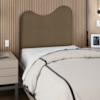 Cabeceira Solteiro 90 cm Selena Com Frame Linho Marrom Artte