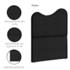 Cabeceira Solteiro 90 cm Selena Com Frame Linho Preto Artte