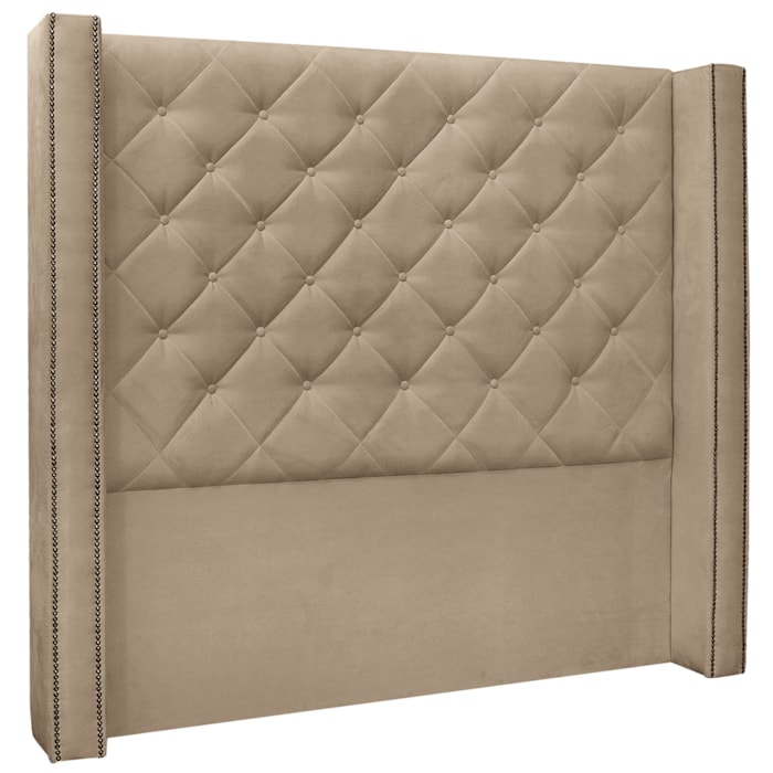 Cabeceira Solteiro 90 cm Vicenza Suede Bege Ezz Milani Store