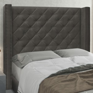 Cabeceira Solteiro 90 cm Vicenza Suede Cinza Ezz Milani Store