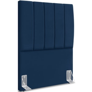 Cabeceira Solteiro 90cm Allia Suede Azul Marinho RM