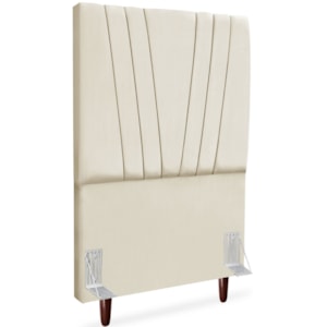 Cabeceira Solteiro 90cm Bell Suede Bege RM Cabeceira Solteiro 90cm Bell Suede Bege RM