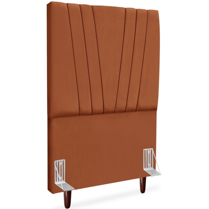 Cabeceira Solteiro 90cm Bell Suede Terracota RM