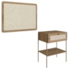 Cabeceira Solteiro e Mesa Cabeceira Palinha 28975 Hanover Dourado Artesano