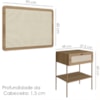Cabeceira Solteiro e Mesa Cabeceira Palinha 28975 Hanover Dourado Artesano