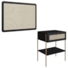 Cabeceira Solteiro e Mesa Cabeceira Palinha 28975 Nero Dourado Artesano