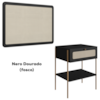 Cabeceira Solteiro e Mesa Cabeceira Palinha 28975 Nero Dourado Artesano