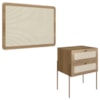 Cabeceira Solteiro e Mesa Cabeceira Palinha 28976 Hanover Dourado Artesano