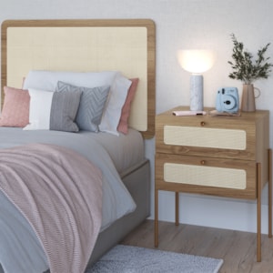 Cabeceira Solteiro e Mesa Cabeceira Palinha 28976 Hanover Dourado Artesano