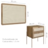 Cabeceira Solteiro e Mesa Cabeceira Palinha 28976 Hanover Dourado Artesano