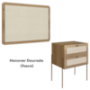 Cabeceira Solteiro e Mesa Cabeceira Palinha 28976 Hanover Dourado Artesano