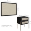 Cabeceira Solteiro e Mesa Cabeceira Palinha 28976 Nero Dourado Artesano