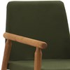 Cadeira Decorativa Base Madeira F56 Veludo Verde Militar Dmobiliario