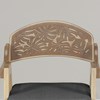 Cadeira Decorativa Com Braço Pes Madeira Amendoa Vinil Nacc