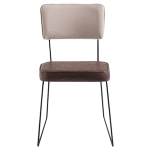 Cadeira Decorativa Pes Preto F53X1 Corano Marrom Linho Bege Dmobiliario Cadeira Decorativa Pes Preto F53X1 Corano Marrom Linho Bege Dmobiliario