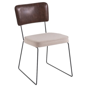 Cadeira Decorativa Pes Preto F53X1 Linho Bege Corano Marrom Dmobiliario Cadeira Decorativa Pes Preto F53X1 Linho Bege Corano Marrom Dmobiliario