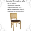 Cadeira Decorativa Tela Tingida Pes Madeira Amendoa Cafe Nacc