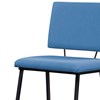 Cadeira Estofada Base Em Aço F38 Linho Azul Jeans Dmobiliario