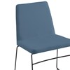 Cadeira Estofada Base Em Aço F41 Linho Azul Jeans Dmobiliario
