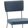 Cadeira Estofada Base Em Aço F53 Linho Azul Jeans Dmobiliario