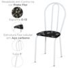 Cadeira Tubular America 004 Branco Assento Preto Flor ARTEF