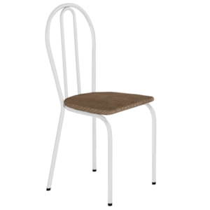 Cadeira Tubular America 004 Branco Assento Rattan ARTEF