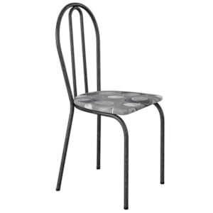 Cadeira Tubular America 004 Cromo Preto Assento Pará ARTEF