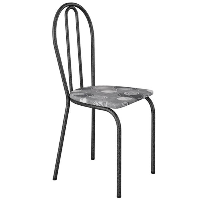 Cadeira Tubular America 004 Cromo Preto Assento Pará ARTEF