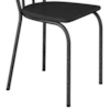 Cadeira Tubular America 004 Cromo Preto Assento Preto ARTEF
