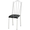 Cadeira Tubular America 021 Branco Assento Preto Flor ARTEF