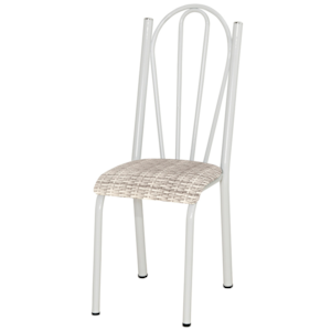 Cadeira Tubular America 021 Branco Assento Rattan ARTEF