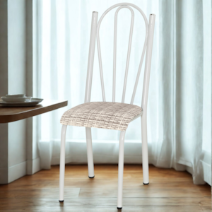 Cadeira Tubular America 021 Branco Assento Rattan ARTEF