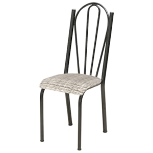 Cadeira Tubular America 021 Cromo Preto Assento Rattan ARTEF