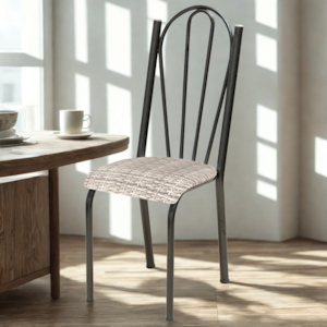 Cadeira Tubular America 021 Cromo Preto Assento Rattan ARTEF