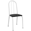 Cadeira Tubular America 050 Branco Assento Preto ARTEF