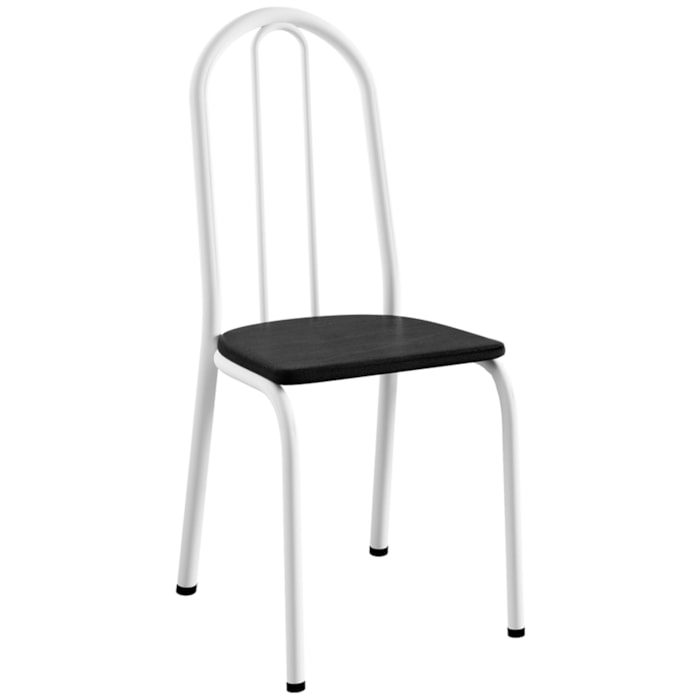 Cadeira Tubular America 050 Branco Assento Preto ARTEF