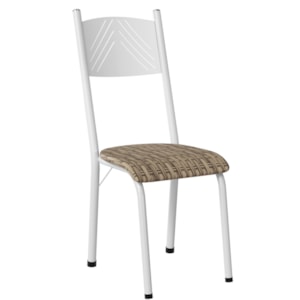 Cadeira Tubular America 051 Branco Assento Rattan ARTEF