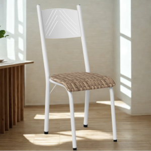 Cadeira Tubular America 051 Branco Assento Rattan ARTEF