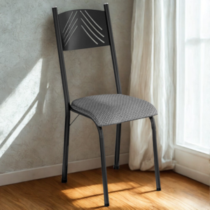 Cadeira Tubular America 051 Preto Assento Platina ARTEF