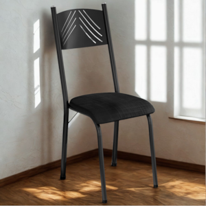 Cadeira Tubular America 051 Preto Assento Preto Brilhante ARTEF