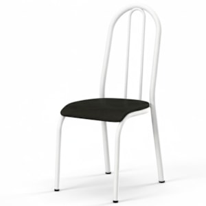 Cadeira Tubular America 056 Branco Assento Preto ARTEF