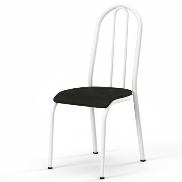 Cadeira Tubular America 056 Branco Assento Preto ARTEF
