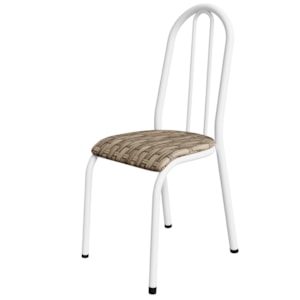Cadeira Tubular America 056 Branco Assento Rattan ARTEF