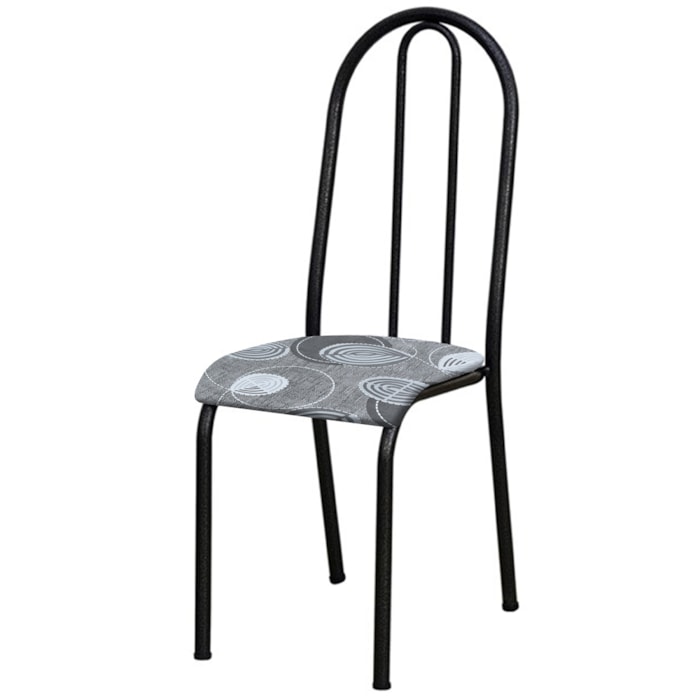 Cadeira Tubular America 056 Cromo Preto Assento Pará ARTEF