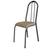 Cadeira Tubular America 056 Cromo Preto Assento Rattan ARTEF