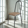Cadeira Tubular America 056 Cromo Preto Assento Rattan ARTEF