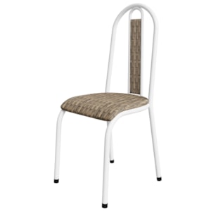 Cadeira Tubular America 058 Branco Assento Rattan ARTEF