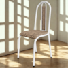 Cadeira Tubular America 058 Branco Assento Rattan ARTEF