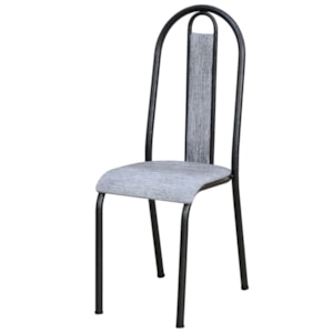 Cadeira Tubular America 058 Cromo Preto Assento Grafiato ARTEF